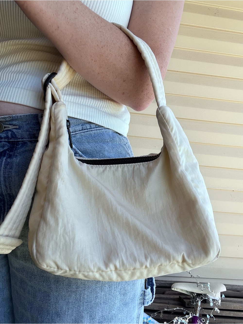 BAGGU Cream mini nylon Shoulder Bag